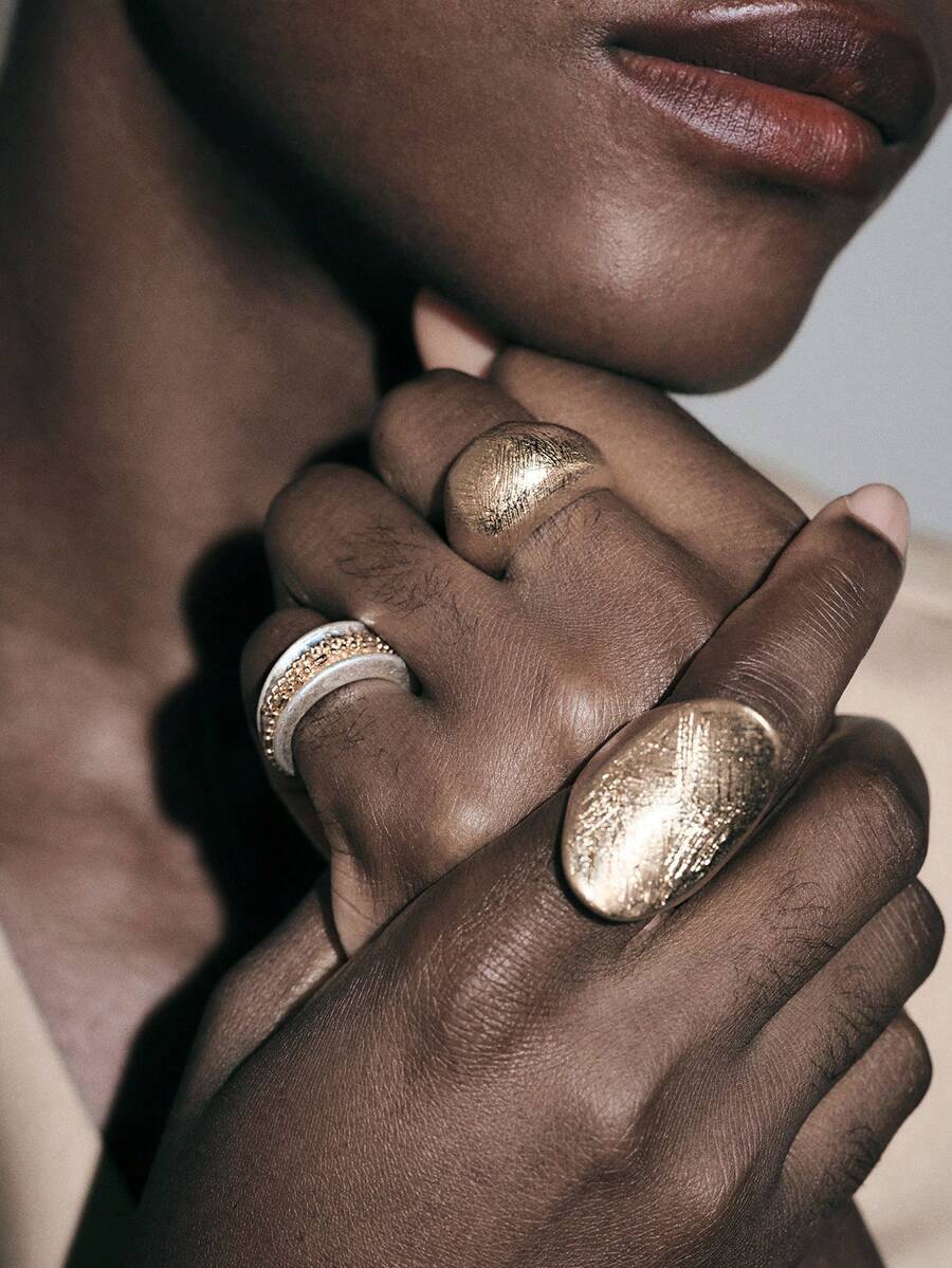 Noxbound Premium Design Retro Ring Combination - Silver - View 1