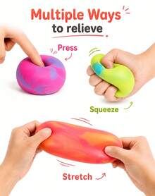 Hape 1pc Red Orange Solar Planet Squishy Ball, 6cm/2.36in Soft Bouncy PVA Filled Squeeze Ball With Smooth TPR Outer Shell, Palm Grip Hand Squeeze Accessory For Office Home Travel - Multicolor - View 8