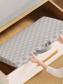 Grey Checkered Pattern Moving Storage Bag Extra Large Capacity Quilt Blanket Clothes Organizer Foldable Moisture Proof Durable Portable Handles Underbed Closet Solution - White - View 8