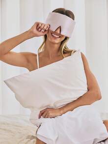 GLOWMODE 100% Silk Rest Up Sleep Eye Mask With 360° Full Coverage & Light Blocking Design Vacation Travel Daily Home Gear - Pink-1Pc - View 7
