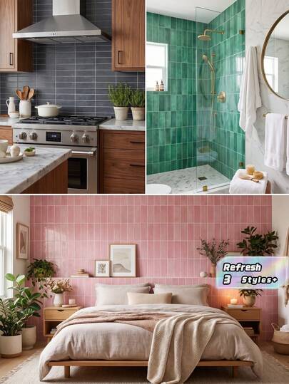 Autocolantes de Azulejo Autoadesivos Impermeáveis e Resistentes a Óleo, Fáceis de Atualizar a Decoração da Casa, Azulejos de Parede Descoláveis e Coláveis, Adequados para Resguardo de Cozinha/Quarto/Decoração da Casa, Autocolantes, Decalques de Parede, Papel de Parede Vinílico, Decoração da Casa, Decorações de Primavera, Renove a Sua Casa