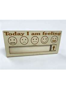 1pc Wooden Mood Board With Feeling Tiles - "How Do I Feel Today" 2025 Interactive Desktop Art| : Mental Health Awareness, Boho Office Decor, Gifting,For School Supplies,Back To School, Cork Board, Pin Board, Vision Board - multicolor - View 4