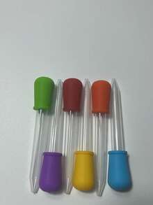 6-Pack Liquid Dropper, Made Of Silicone And Plastic Materials, With A Spherical Suction Head For Easy Transfer Of Liquids, Essential For Returning To School - 6pcs Random Colors - View 3