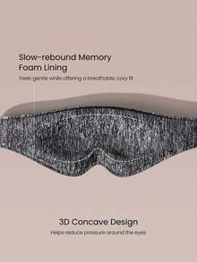 GLOWMODE 可水洗柔軟布料 Time To Reset 3D 睡眠眼罩，遮光設計、可調節式束帶、附旅行收納盒，居家旅行度假日常裝備 - 灰色 - 查看 5