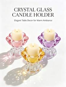 Transparent Crystal Glass Material, Simple And Elegant Design. Matches Scented Candles, Decorate Desktop To Create Warm Home And Holiday Vibe - 1PC - View 8