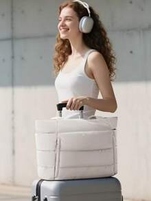 1 Piece Large Size 2026 New Women's Diamond Quilted Handbag Set - Multi-Compartment Storage Design With Cup Holder And Computer Sleeve, Very Suitable For Daily Commuting, Short Trips, Weekend Outings, Spring Travel Essentials, - Multicolor - View 5