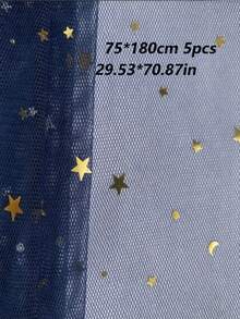 1pc/5pcs Navy Blue Shiny Mesh Table Runner, Solid Color Tabletop Cover For Birthday, Wedding & Banquet Decor - Dark Blue - View 12