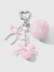 ROMWE Kawaii 1 Multi-Specification Ins Sweet Girl Versatile Multi-Color Resin Rhinestone Star Love Strawberry Polka Dot Bow DIY Keychain Bag Pendant - Multicolor - View 1
