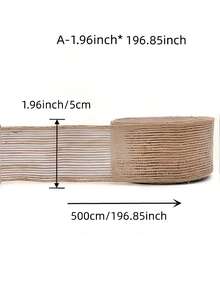 Rollo de cinta de yute natural de 5M x 5cm con borde con alambre - Cinta artesanal rústica premium para envolver regalos, decoración de bodas, coronas de otoño, manualidades navideñas, lazos de Pascua y decoración del hogar para temporadas (196 pulgadas) - Yute - Ver 7