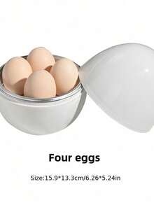 Teckwe Microwave Egg Cooker | Portable Large And Small Aluminum Egg-Shaped Steamers, Creative Egg Cooking Cups, Soft/Hard-Boiled Egg Maker, Compact Design For Quick Breakfast Preparation, Perfect For Offices, Dorms, And Small Kitchens. - White - View 7