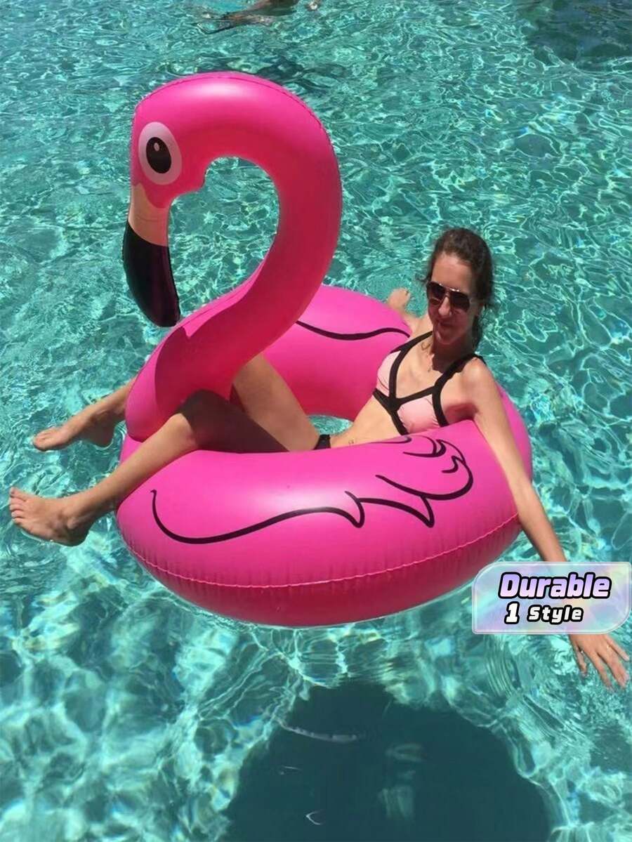 1 Flamingo Swimming Float, Flamingo Inflatable Detachable Swimming Float Stand-Up Pool (Suitable For Deep Water Areas, Fluorescent Design, Non-Battery Version, Non-Glowing Version). - Multicolor - View 1