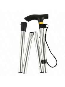 1pc Ultralight Adjustable Telescopic Shock Absorbing Anti Slip Wear Resistant Sturdy Trekking Curved Comfortable Grip Walking Cane Solid Plain Outdoor Gear For Hiking Climbing Daily Leisure Senior Use - Multicolor - View 11