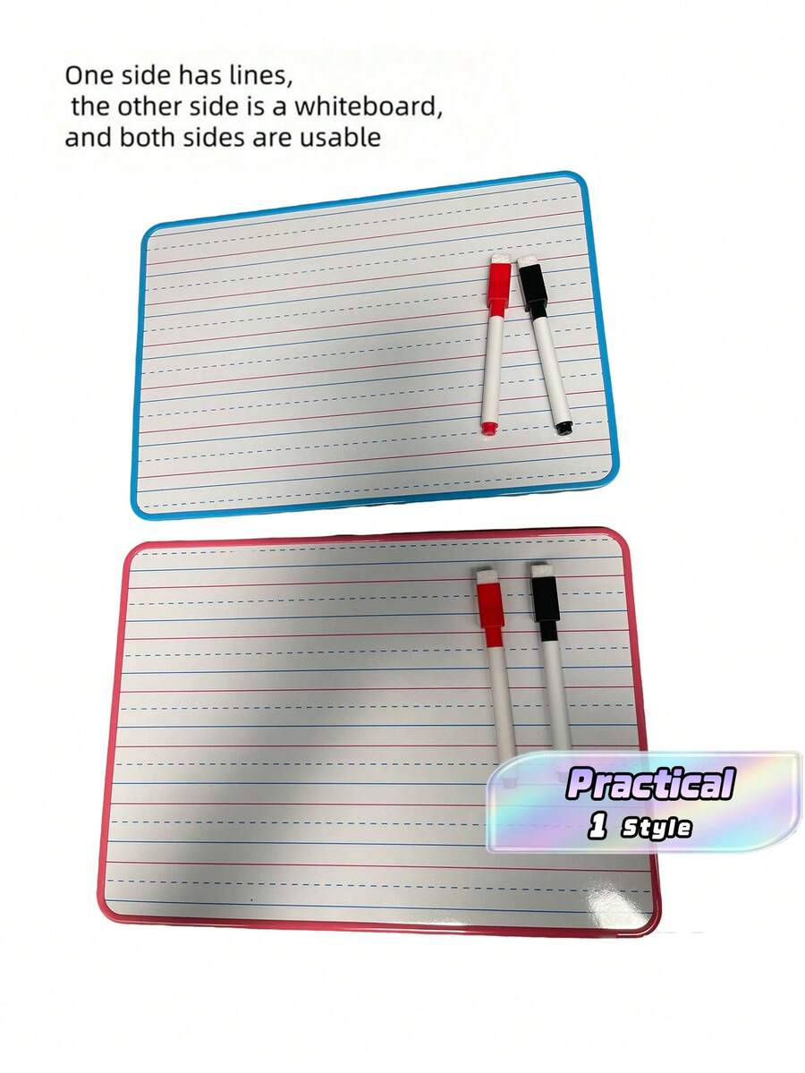 1pc Whiteboard, Other Side Is White Writing Board/Message Board, Smooth Writing, Dry Erase, Reusable (Board Only) - Double-sided Whiteboard - View 1