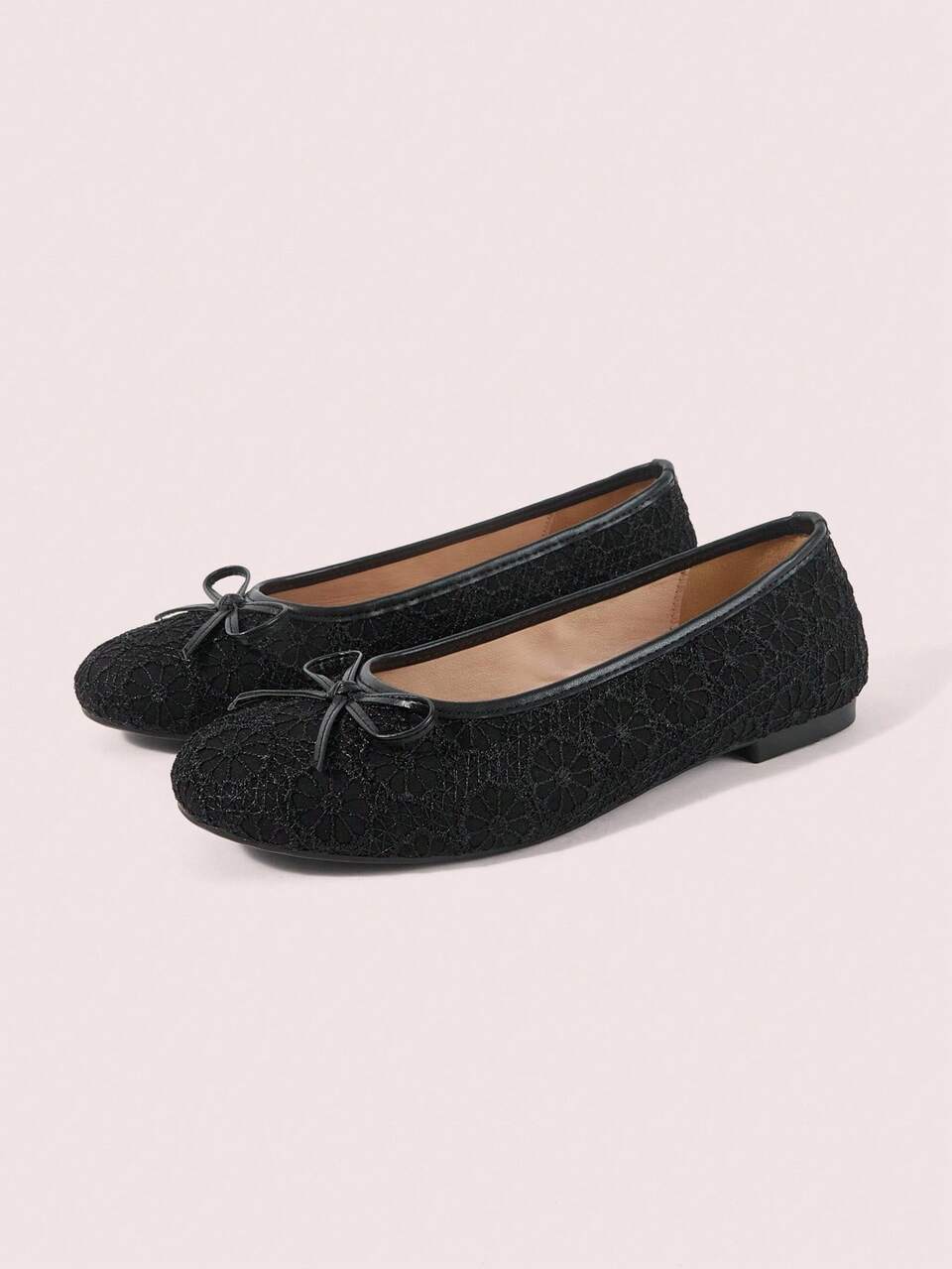 CUCCOO DOLLMOD Women's Shoes, Black, Lace-Trimmed Upper, Cute, Sweet And Comfortable Ballet Shoes, Flats