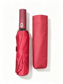 1 Stück, Schwarz / Burgunder / Dunkelblau, Großer winddichter Automatikregenschirm - Durchmesser 105cm - 41 Zoll, wasserdichtes und winddichtes Design, 12 Regenschirmstreben, tragbarer Reiseschirm - Extra großer Automatikschirm - Übersicht 5