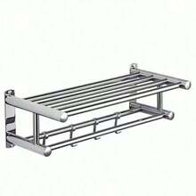 5-Hook Stainless Steel Rust-Proof Towel Bar, Shower Caddy Organizer Rack For Bathroom, Holds Towels, Robes, Loofah - Silver - View 4