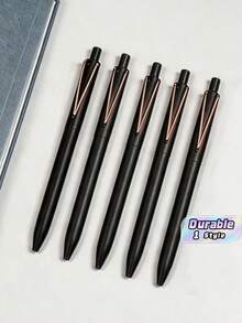 10Pcs V-Shaped Metal Pen Clip Push-Type Neutral Pen With A Heavy Feel, Business Signature Pen - multicolor - View 1