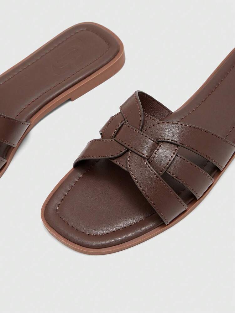 CUCCOO BIZCHIC New Summer Brown Beach Vacation Casual Women's Flat Sandals - Coffee - View 11