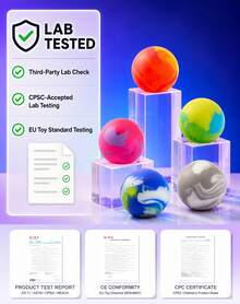 Hape 1pc Yellow Green Blue Planet Squishy Ball, 6cm/2.36in Color Swirl PVA Filled Squeeze Ball With Smooth TPR Outer, Soft Palm Grip Hand Squeeze Accessory For Home Desk Office Travel - Multicolor - View 6