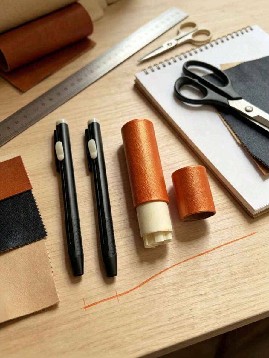 2PCS Sewing Chalk And 20PCS Heat Erasable Refill Sewing Chalk Pencils For Fabric Marker Sewing Tool - Brown - View 1