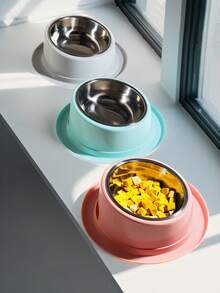 PETSIN Pastel Color Pet Bowl, Non‑Slip Base Plastic Feeding Bowl, Food Water Bowl For Cats & Small Dogs, Home Pet Supply - multicolor - View 7