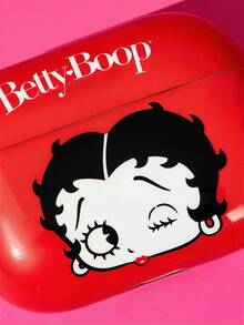 Betty Boop x SHEIN 卡通圖案防摔保護藍牙耳機保護套附吊飾，適用於 iPod - 彩色 - 查看 7