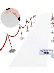 1Roll 5M Champagne White Sequin Carpet For Wedding Party Holiday Birthday Decoration Aisle Runner Event Stage Floor Mat Glitter Sparkle Durable Non Slip Easy Clean - White - View 1