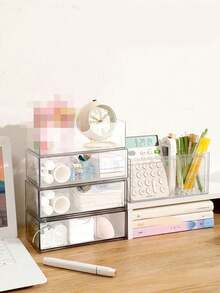 Transparent Acrylic Cosmetic Drawer-Style Storage Box - Space-Saving Stand - Suitable For Bathroom Countertops, Ideal For Organizing Skincare And Small Toiletries. A Great Choice For Daily Use In Homes, Dormitories, Or Apartments. - View 10