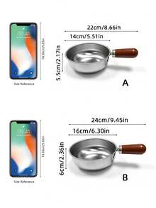 1pc Stainless Steel Cooking Pot, Household Noodle Pot, Kitchen Tool, Chocolate Melting Pot, Butter Pot, Mini Soup Pot - Silver - View 11