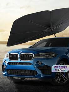 1Piece Car Sun Shade Umbrella With Leather Storage Pouch Portable Windshield Sunshade Block UV Rays Heat Insulation Outdoor Summer Vehicle Accessory High Quality Trending Now - Multicolor - View 1