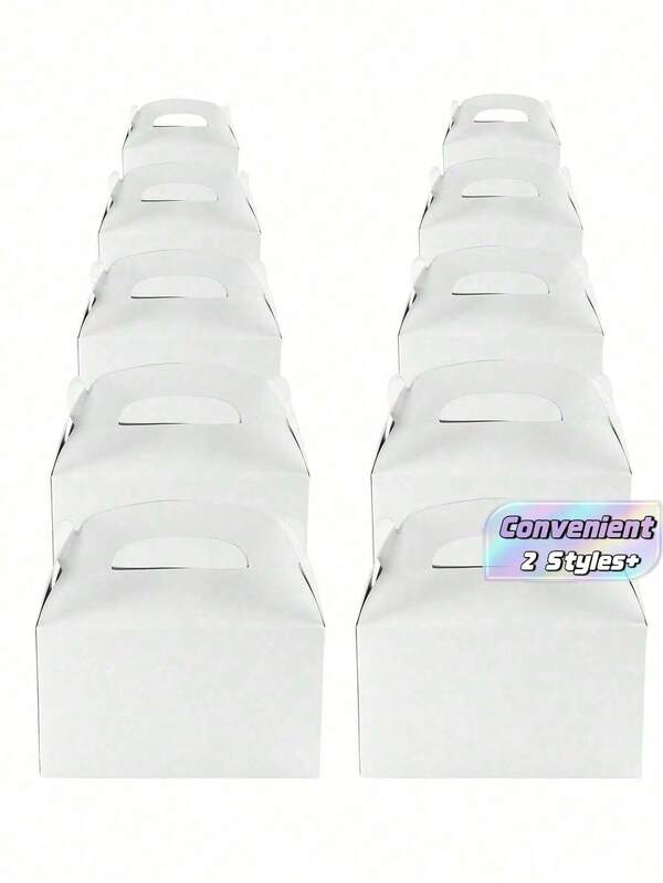 10/20pcs White Party Gift Boxes, Elegant Triangle Paper Gift Boxes With Handles, Suitable For Weddings, Birthdays, Graduations, Baby Showers, Holidays (6.3x3.5x3.5 Inches)