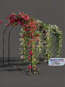 Metal Garden Arch Trellis, Sturdy Iron Plant Climbing Arbor For Roses, Vines, Wedding Party Outdoor Courtyard Decoration - Black - View 1