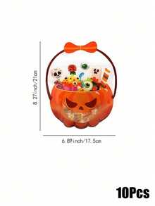 Muroi Mono 1Pc/10Pcs Self-Sealing Halloween Cauldron Treat Bag, Translucent Plastic With Cartoon Witch Pot And Jack-O-Lantern Artwork, Integrated Handle And Airtight Zipper For Biscuit Candy Storage, Packaging Pouch For Halloween Event Gift Distribution - Multicolor - View 15