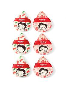 Betty Boop x SHEIN 6-Piece Betty Boop Printing Loose Powder Puff Ultra Soft Makeup Sponge, Facial Mixer For Dry Powder, Setting Use - Multicolor - View 5