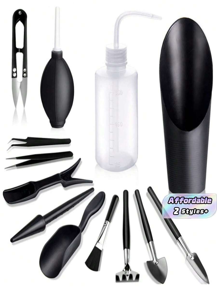 15pcs/30pcs Black Series Succulent Plant Tool Gardening Tool Set - Indoor Planting And Transplanting Gardening Set - multicolor - View 1