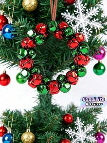 Hiasan Gantung Lonceng Besi untuk Pohon Natal, Dekorasi Rangkaian Lonceng Logam, Liontin Tata Letak Jendela Natal, Dekorasi Rumah, Pesta, dan Liburan - Beraneka warna - View 1