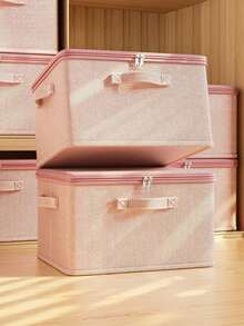 1pc Household Fabric Clothes Storage Box Foldable Clothes Storage Box Wardrobe Storage Box Large Capacity Storage Box - Multicolor - View 5
