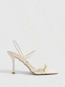 CUCCOO SZL Women's Fashion Beige Strappy Sexy High Heel Sandals - Rice mirror - View 3