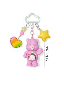 SHEIN X Care Bears علاقة حقيبة كرتونية إبداعية، سلسلة مفاتيح، هدية - وردي - مشاهدة 3