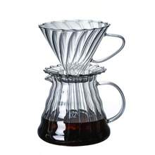 新款玻璃菸灰缸 垂直條紋雲朵造型咖啡壺 600ml 套組 含菸灰 60V 濾紙漏斗與濾杯 - Cc - 查看 5