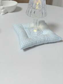 1PC Misty Blue Checkered Square Coaster Heat Resistant Placemat Kitchen Table Mat Ins Style For Coffee Mug Dish Decor Photo Prop Gift - Multicolor - View 6