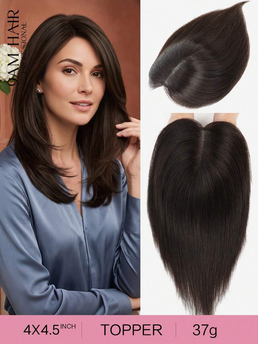 Hair Toppers For Women Real Human Hair Toppers 12 Inch Hair Topper Straight Hair Pieces For Women With Thinning Hair To Adding Hair Volume - S2 - View 1