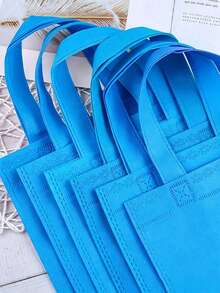 24PCSBlue Non-Woven Fabric Gift Bags With Handles, Suitable For Parties, Birthdays, Weddings, Festivals, Back-To-School Seasons, And Valentine's Day, Etc. - blue - View 2