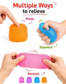 1pc Purple Gumdrop Shape Squishy Stress Relief Ball, 6cm Textured TPR Hand Squeeze Ball With Soft Maltose-Like Filling, Not Edible, For Office Desk, Car, Travel & Home Relaxation - Multicolor - View 8