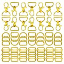 56pcs 1 Inch Swivel Lobster Clasps And D-Rings Set, Keychain DIY Hardware Accessories, Slide Buckles For Bags, Pet Leash Clips, Lanyard Straps & Sewing Projects, 360 Degree Smooth Motion Design - multicolor - View 11