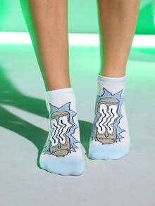 Rick and Morty X SHEIN 卡通角色圖案女款襪子 2雙 - 混色 - 查看 4
