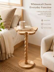 1pc Wooden Butterfly Design Side Table, Luxury Desk, Modern Retro Style Coffee Table, Balcony Small Table, Entryway Table - A High-End Gift Suitable For Housewarming - Multicolor - View 2