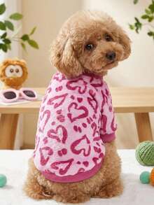 PETSIN 1 Piece Of Caring Flannel Pet , Thick And Warm Pet Clothing In Rose Red Flannel - Multicolor - View 3