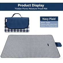 600D Oxford Fabric,Friendly Thick PVC Waterproof Coating Blocks Ground Moisture,Wear-Resistant & Sturdy.Multi-Style Portable Picnic Mat,Pocket Sandproof Ground Cloth For Beach & Camping,Ultra-Light Compact Large Picnic Blanket With Storage Pocket - Multicolor - View 11