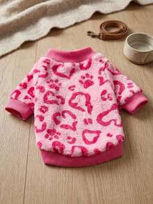 PETSIN 1 Piece Of Caring Flannel Pet , Thick And Warm Pet Clothing In Rose Red Flannel - Multicolor - View 2